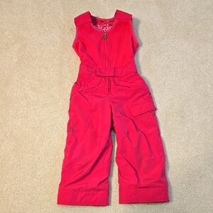 Spyder 3T Girls Bib Snowpants Pink Fleece Top